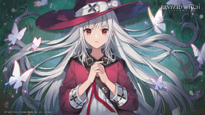 Anime Anime Girls Revived Witch Witch Hat Red Eyes Gray Hair Butterfly Witch Revived Witch 2000x1125 Wallpaper