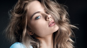 Mikhail Mikhailov Anastasia Makarenko Model Women Blonde Blue Eyes Wavy Hair Hair In Face Mouth Lips 1920x1536 Wallpaper