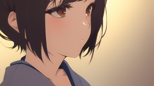 Novel Ai Anime Girls Simple Background Minimalism Brunette Brown Eyes 2816x2816 Wallpaper