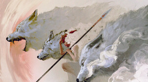 Artwork Fantasy Art Wolf Women Princess Mononoke 1920x1196 Wallpaper