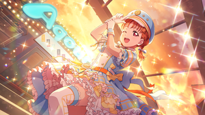 Takami Chika Love Live Love Live Sunshine Anime Anime Girls One Eye Closed Gloves Stars Dress Sunset 4096x2520 Wallpaper