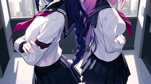 Anime Anime Girls Ai Art Genshin Impact Long Hair Purple Hair Pink Hair Raiden Shogun Genshin Impact 4256x5664 Wallpaper