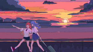 Anime Anime Girls Hololive Virtual Youtuber Hoshimachi Suisei Sakura Miko Long Hair Blue Hair Pink H 4093x3182 Wallpaper
