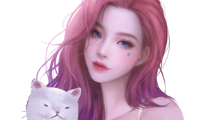Seraphine League Of Legends Cat Girl Pink Fantasy Girl White Background Simple Background Cats 2160x1377 Wallpaper