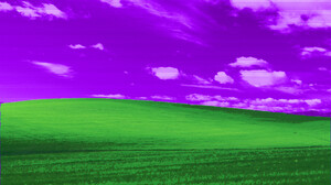 Windows XP Bliss Vaporwave Glitch Art Microsoft Clouds 1920x1080 Wallpaper