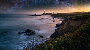 Landscape Nightscape Photography California USA Lighthouse Dreamscape Nature Sea Cliff Sunset Long E 4000x2992 Wallpaper
