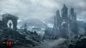 Diablo Diablo IV Video Games Snow Stairs Building Mountains Rocks Video Game Art 2560x1440 Wallpaper