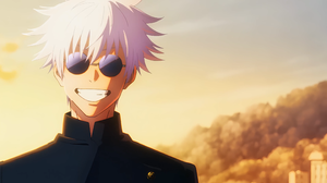 Jujutsu Kaisen Satoru Gojo Anime Anime Screenshot Anime Boys Sunglasses Sunset Sunset Glow Smiling S 3840x2160 Wallpaper