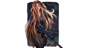 Black Widow Long Hair Natasha Romanoff Scarlett Johansson Weapon 2240x1400 Wallpaper