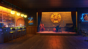 Digital Digital Art Artwork Bar Indoors Cafe Musical Instrument 1920x1080 Wallpaper