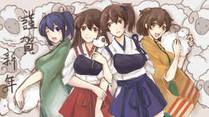 Anime Anime Girls Fantasy Girl Fantasy Art Kantai Collection Akagi KanColle Kaga KanColle Souryuu Ka 1857x1000 Wallpaper