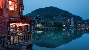 China Photography Trey Ratcliff Water Reflection Mountains Lights 3840x2160 wallpaper