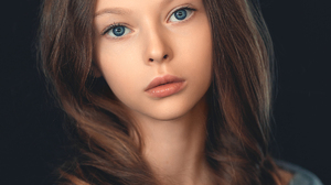 Elena Mikhailova Women Brunette Blue Eyes Looking At Viewer Portrait 1200x1500 Wallpaper