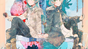 Anime Anime Girls BanG Dream Twins Long Hair Short Hair Green Hair Hikawa Sayo Hikawa Hina Artwork D 1307x1200 wallpaper