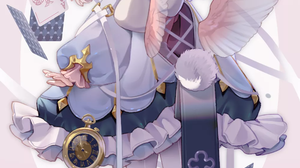 Women Anime Girls Vertical Wings Flower In Hair Bunny Girl Bunny Ears Bunny Tail Heels Cards Looking 999x1839 Wallpaper