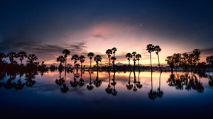 Lake Reflection Sunset 4498x3000 Wallpaper