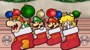 Bowser Christmas Luigi Mario Princess Peach 1600x1200 Wallpaper