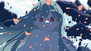 Anime Girls Anime Petals Long Hair 7668x3252 Wallpaper