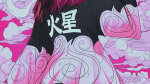 Diberkato Futurism Retro Science Fiction Retrowave Artwork Women Horns Japanese Clothes Clouds Redhe 6000x7000 Wallpaper