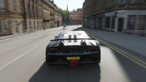 Forza Forza Horizon 4 Racing Car CGi Video Games Licence Plates Road Building Rear View 1920x1080 Wallpaper