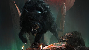 Fenrir man wolf god red luminos black loki fantasy fenris lup  aleksi briclot HD wallpaper  Peakpx