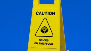 Digital Art Minimalism Blue Background LEGO Portrait Display Bricks Toys Humor Caution Warning Signs 1440x1800 Wallpaper