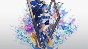 Honkai Impact 3rd Fan Art Honkai Impact Artwork Anime Anime Girls Griseo Blue Hair Purple Eyes Artis 9396x5960 wallpaper