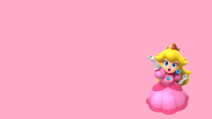 Princess Peach Crown Video Game Girls Super Mario Super Mario Bros Super Mario Rpg Pink Background S 2560x1440 wallpaper