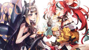 Hololive English Hololive Anime Girls Virtual Youtuber Hakos Baelz Ninomae Inanis Anime Girls Eating 1827x1205 Wallpaper