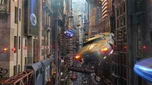 Digital Art Artwork The Fifth Element Taxi Movie Scenes Fan Art Concept Art City Science Fiction Bui 3840x1652 Wallpaper