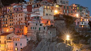 Photography Italy Town Lights Night Manarola 1080x1920 Wallpaper