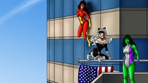 Black Cat Marvel Comics She Hulk Spider Woman 4062x2285 Wallpaper