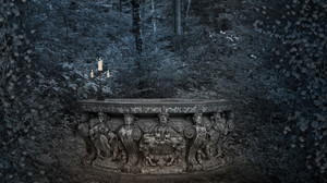 Dark Gothic Altar Architecture Candles 2520x1680 Wallpaper
