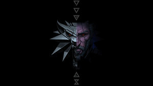 Video Games The Witcher 3 Wild Hunt Simple Background Minimalism Black Background 5120x2880 Wallpaper