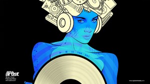 Women Digital Art Blue Skin Music 1920x1080 Wallpaper
