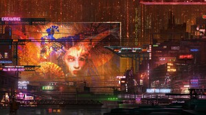 Donglu Yu Cyberpunk Futuristic Neon Futuristic City Street Artwork Digital Art Concept Art Skyscrape 1920x1080 Wallpaper