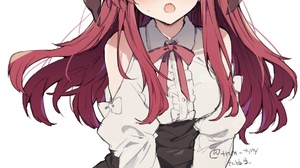 Anime Anime Girls Vertical Redhead Purple Eyes Blushing 1194x1685 Wallpaper