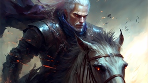 The Witcher Geralt Of Rivia Ai Art Fantasy Art Video Game Characters Video Game Man Horse 6144x4096 Wallpaper