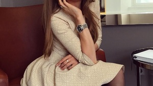 Women Brunette Long Hair Smiling Dress Watch Model 1024x1280 Wallpaper
