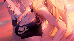 Anime Girls Fox Girl Blonde Ponytail Red Eyes Sportswear 2388x3508 Wallpaper