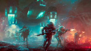 Science Fiction High Tech Aliens Jet Engine Gun Soldier Cody Williams 1947x800 Wallpaper