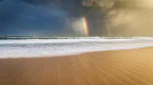 Beach Cloud Horizon Nature Rainbow Sand 2048x1365 Wallpaper