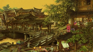 Drawing History Building People Past Dreams Of Sounthern Hometown Nan Xiang Jiu Meng Tu 4342x3072 Wallpaper