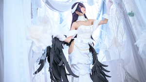 Zhou Ying Women Model Asian Cosplay Albedo OverLord Overlord Anime Anime Anime Girls Wings Dress Hor 4096x2731 Wallpaper