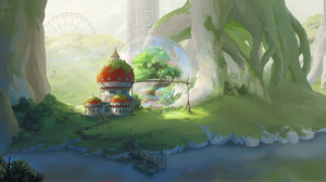 Anime One Piece Forest House Trees Digital Art Artwork 10000x4694 Wallpaper