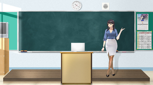 Classroom Clocks Chalkboard Anime Girls Love Live Matsuura Kanan 5400x3038 Wallpaper