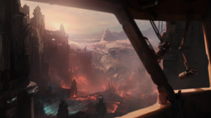 Warhammer Warhammer 40 000 Science Fiction City Ruins Debris Battle Video Games Video Game Art 3000x1800 Wallpaper