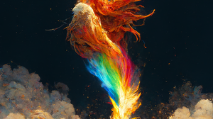 Midjourney Phoenix Abstract Unicorn Colorful 1664x1664 wallpaper