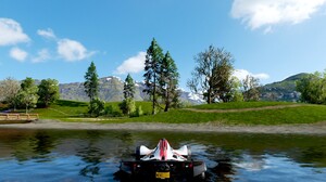 Forza Horizon 4 Landscape Video Games Water Rear View Licence Plates Car Race Cars Sky Clouds Trees  1920x1080 Wallpaper