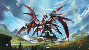 Anime Creatures Anime Games Artwork Dragon Wings Giant Clouds 3840x2160 Wallpaper